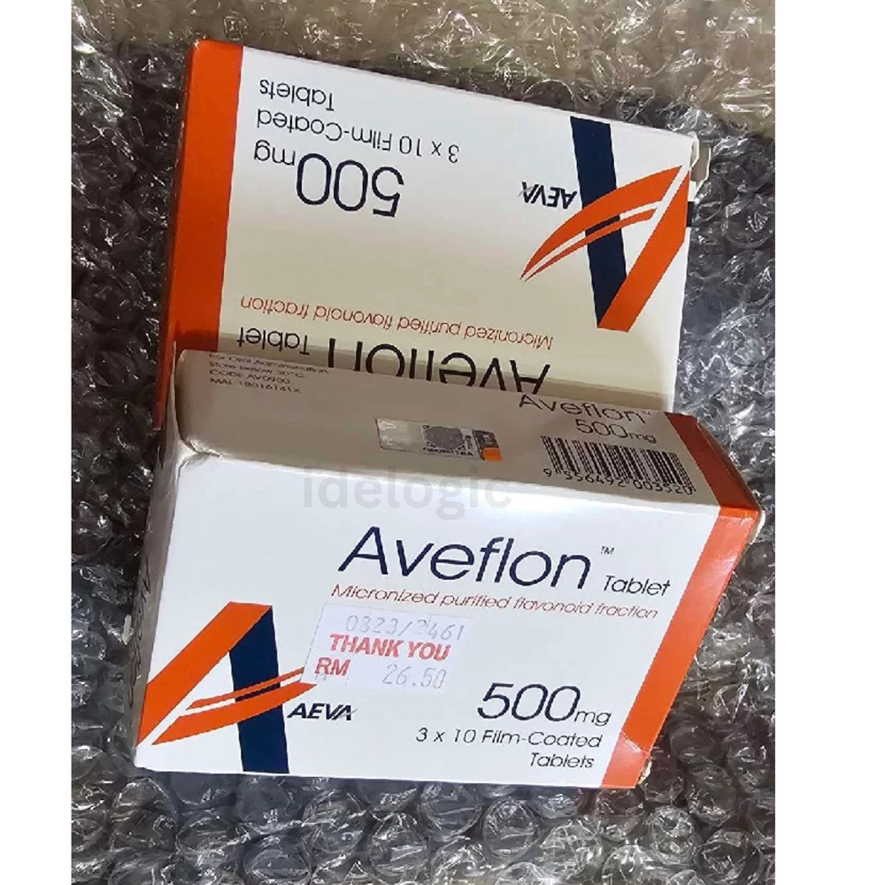 Aveflon 500mg 2 Pack (60 Tablets) Diosmin Complex - Vascular System Support