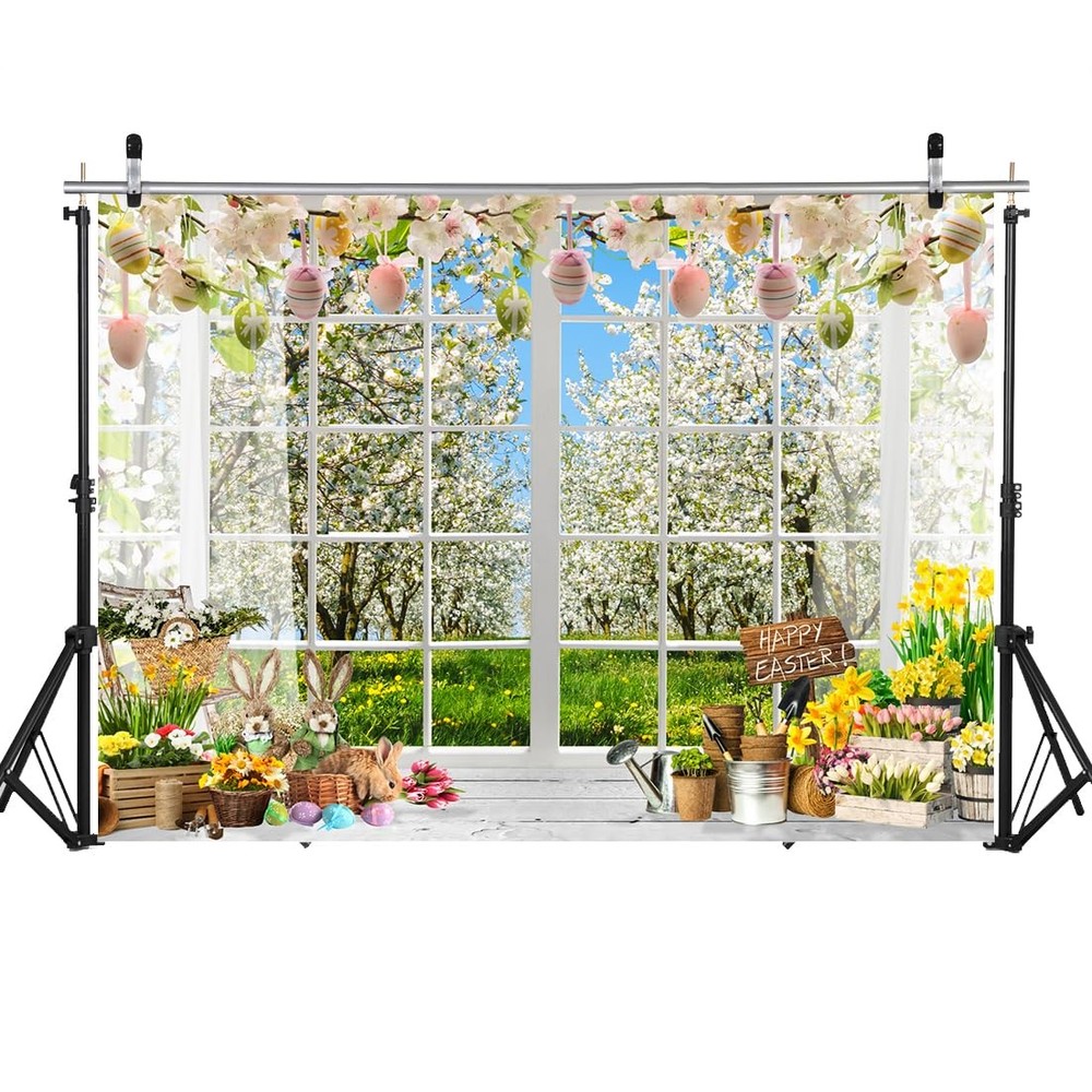 7x5ft Spring Easter Backdrop Easter Backdrops for Photography Colorful Eggs R...