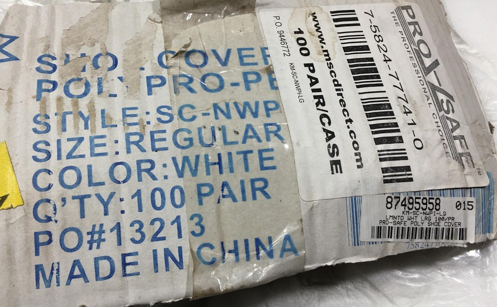 Pro Safe White Poly Shoe Boot Covers 100 Pair Regular Large