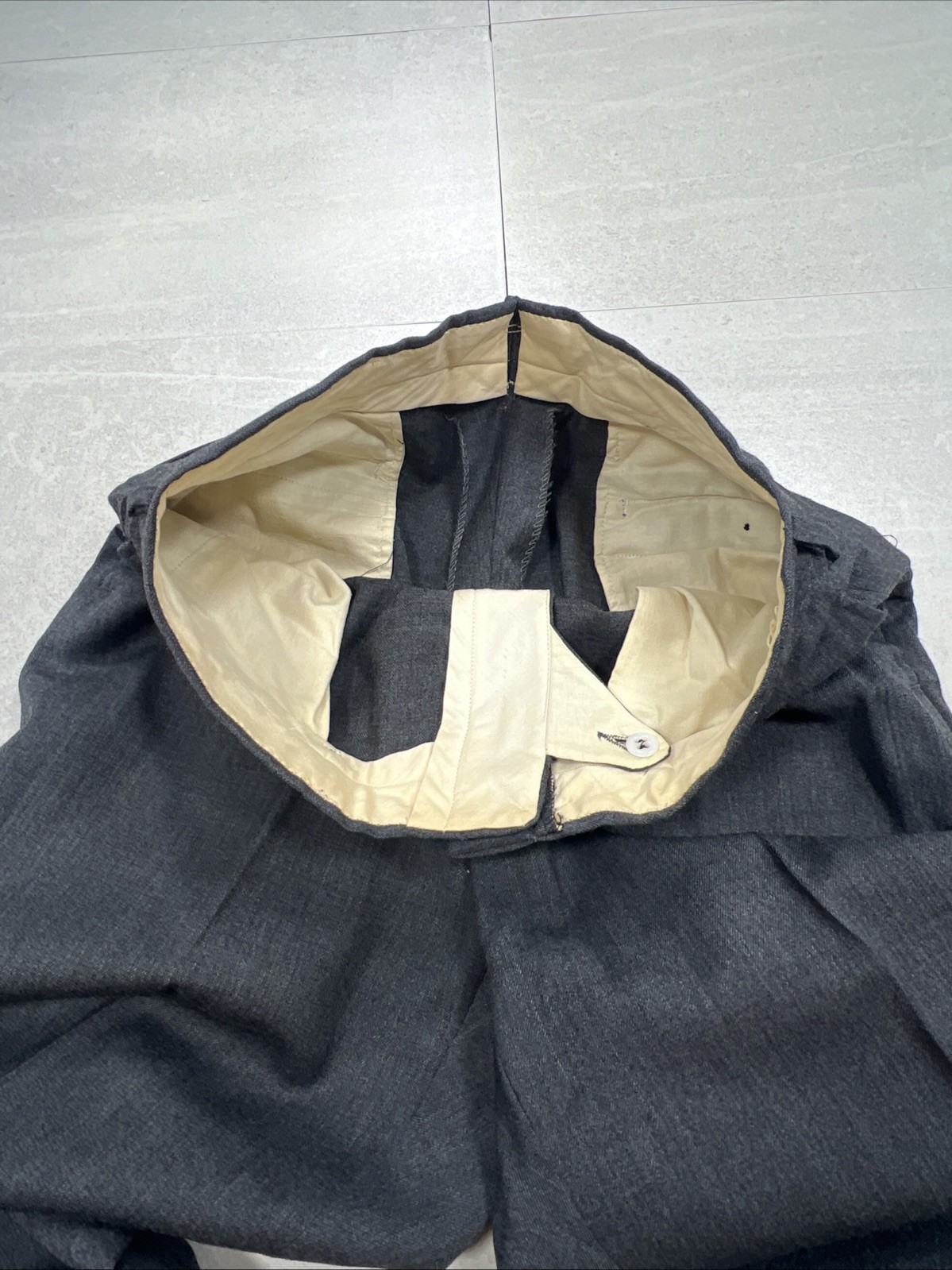 Vintage 50’s 60s Wool Dress Trousers Pleated Cuffed Conmar Zipper USA Gray Ivy