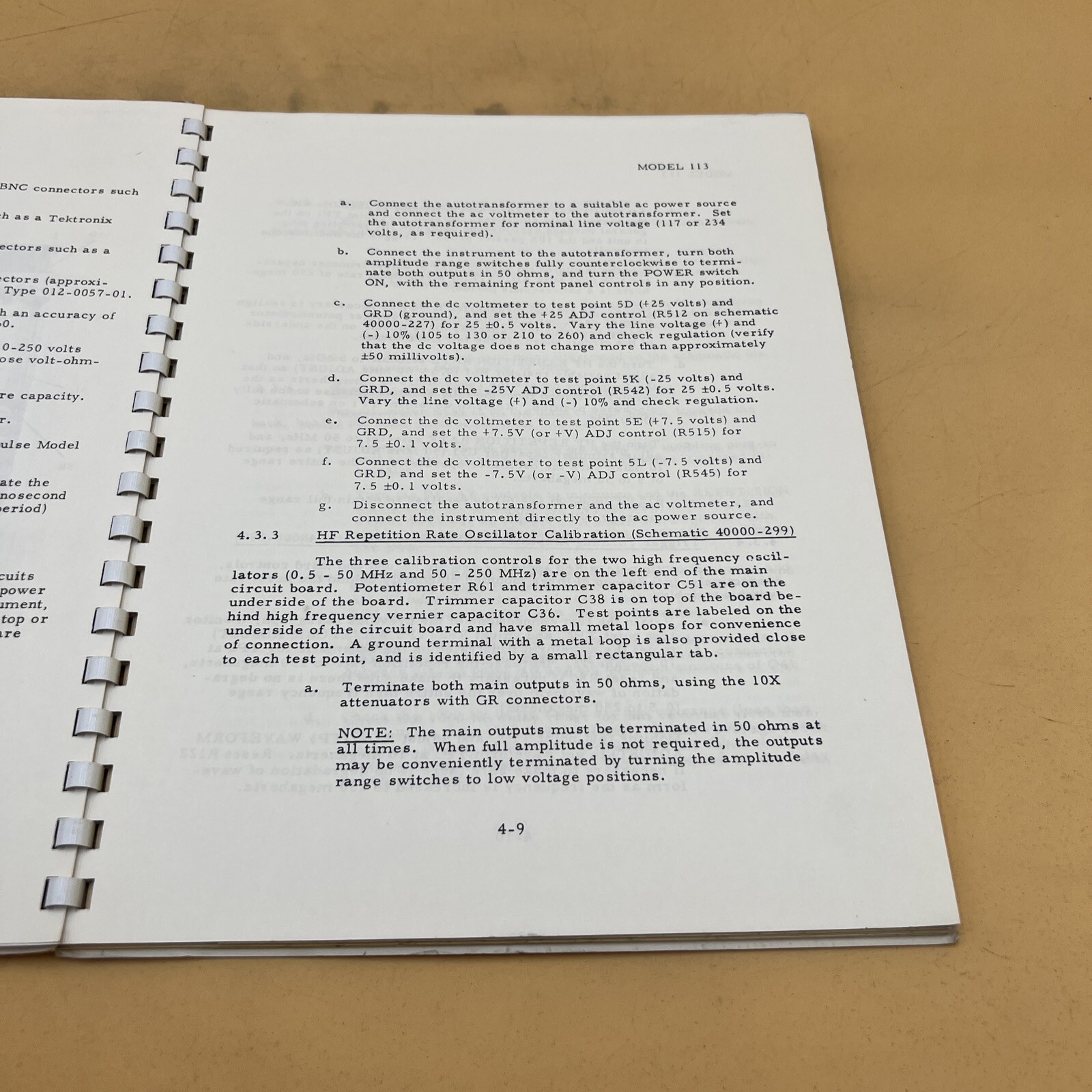 Datapulse Model 113 Pulse Generator Operation and Maintenance Manual Preliminary