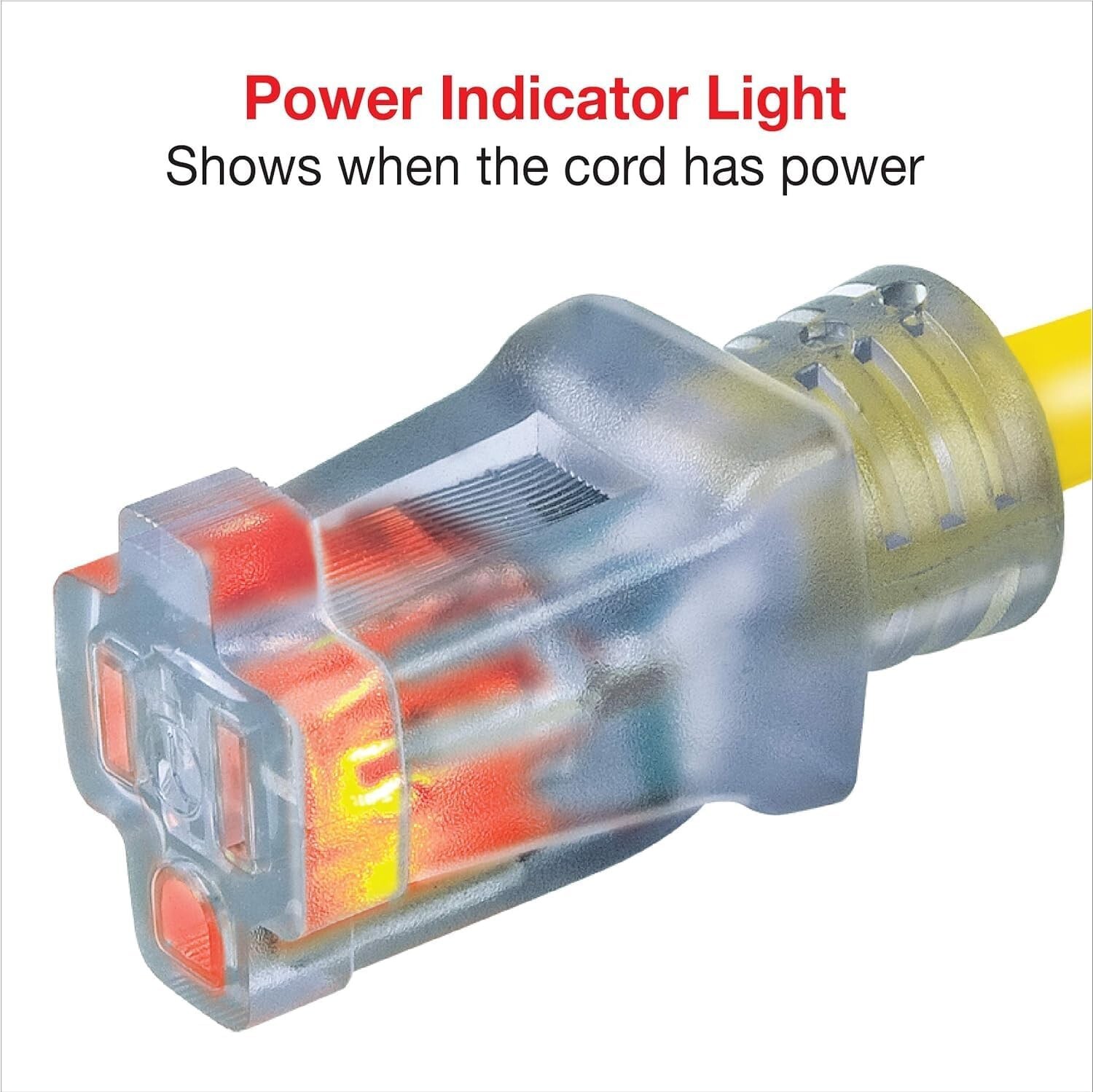 Clear Power 100ft 12/3 SJTOW Yellow Oil Resistant Outdoor Extension Cord