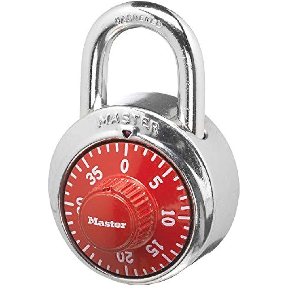 Master Lock 1504D Locker Lock Combination Padlock, 1 Pack, Red