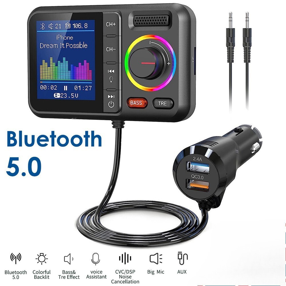 Handsfree Wireless Bluetooth FM Transmitter Car Kit Mp3 Player with USB Charger