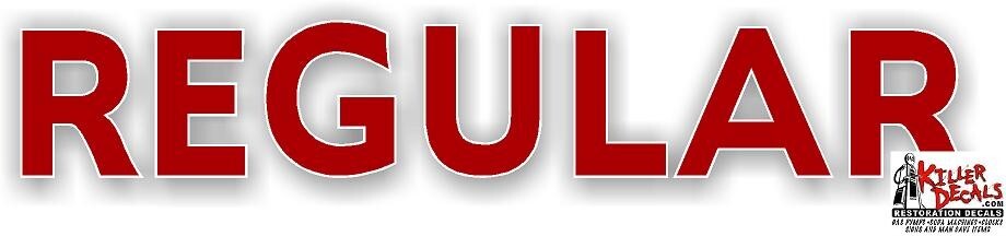 (REGU-103) 12" "RED" REGULAR WORDING GASOLINE DECAL GAS PUMP STICKER