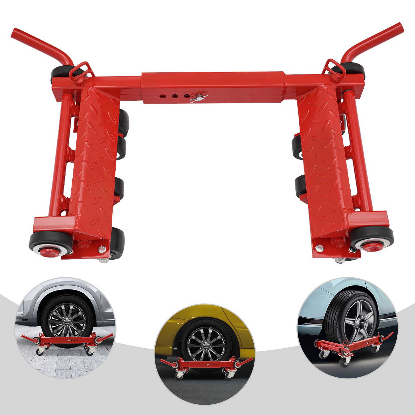 2200lbs Car Wheel Dolly Lever Wheel Dolly Vehicle Moving Dolly Jack Lift Tool