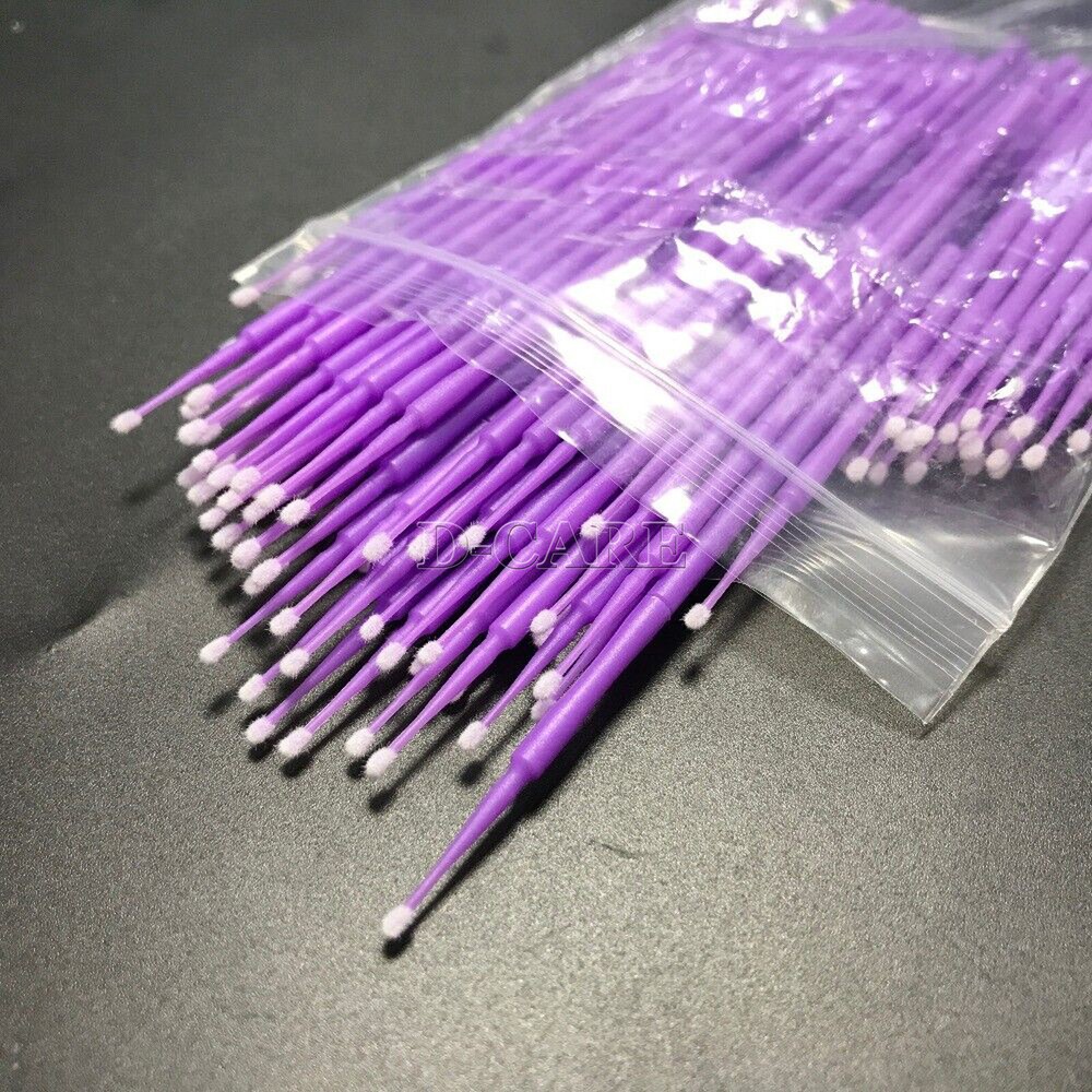 100×Dental Microbrush Disposable Bendable Applicators Tips Micro Brush Cleaning