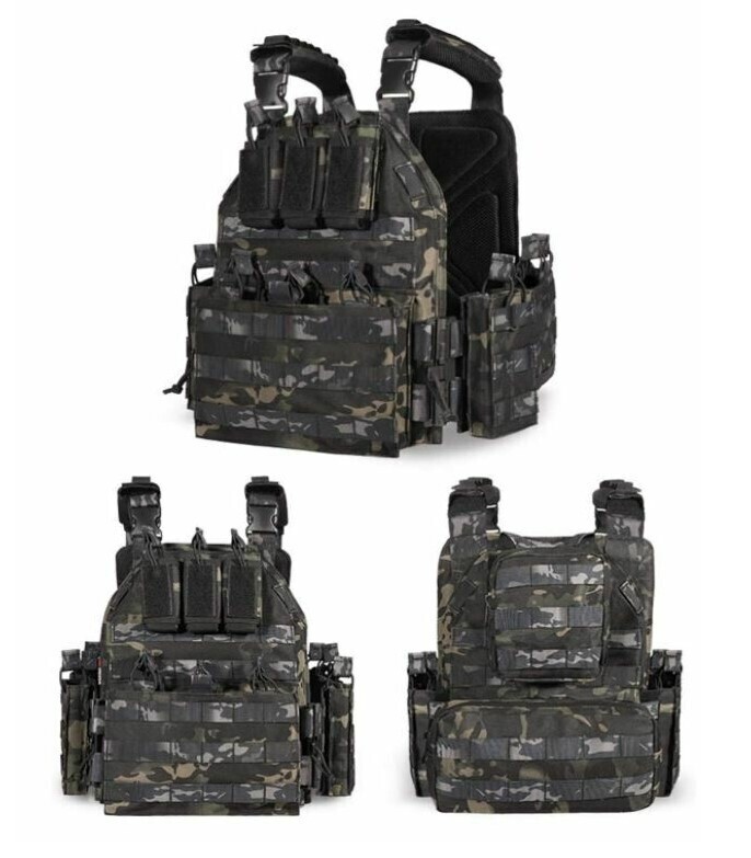 Urban Assault Ghost Camo Tactical Vest Plate Carrier With Level III Armor Plates