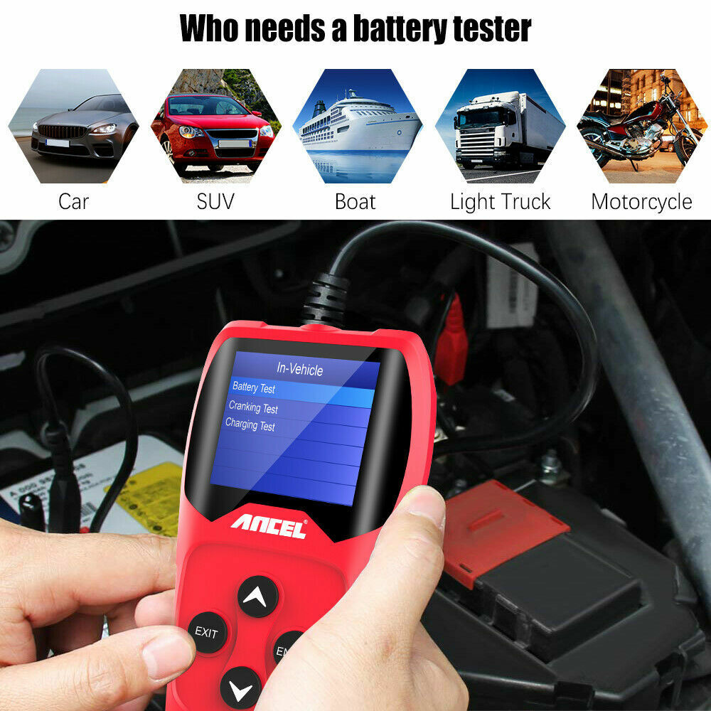 100-2000CCA 12V Car Battery Load Tester Digital Cranking Charging Test Analyzer