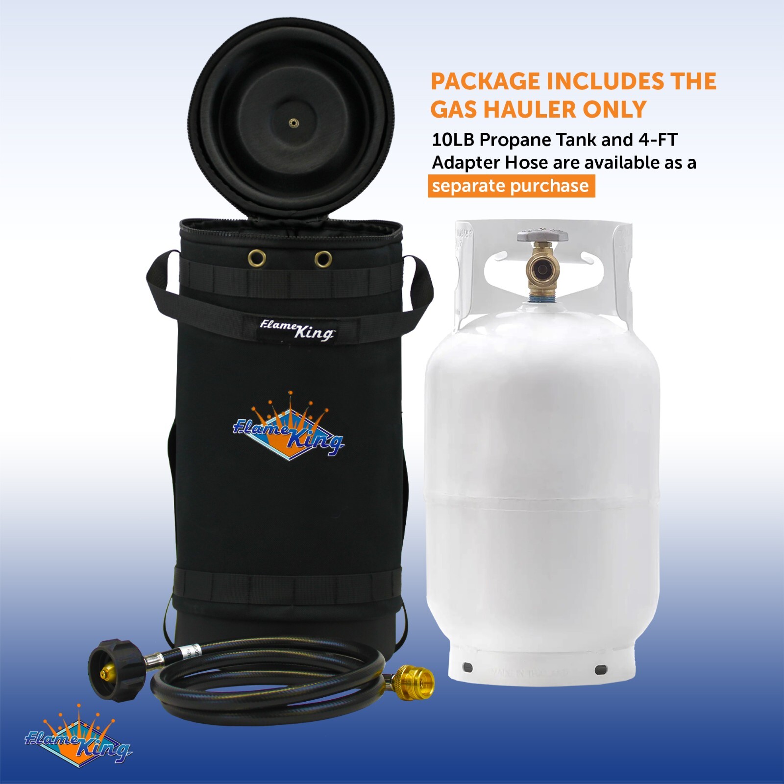 Flame King Gas Hauler for 10 lb. Propane Tank-Insulated Protective Carry Case