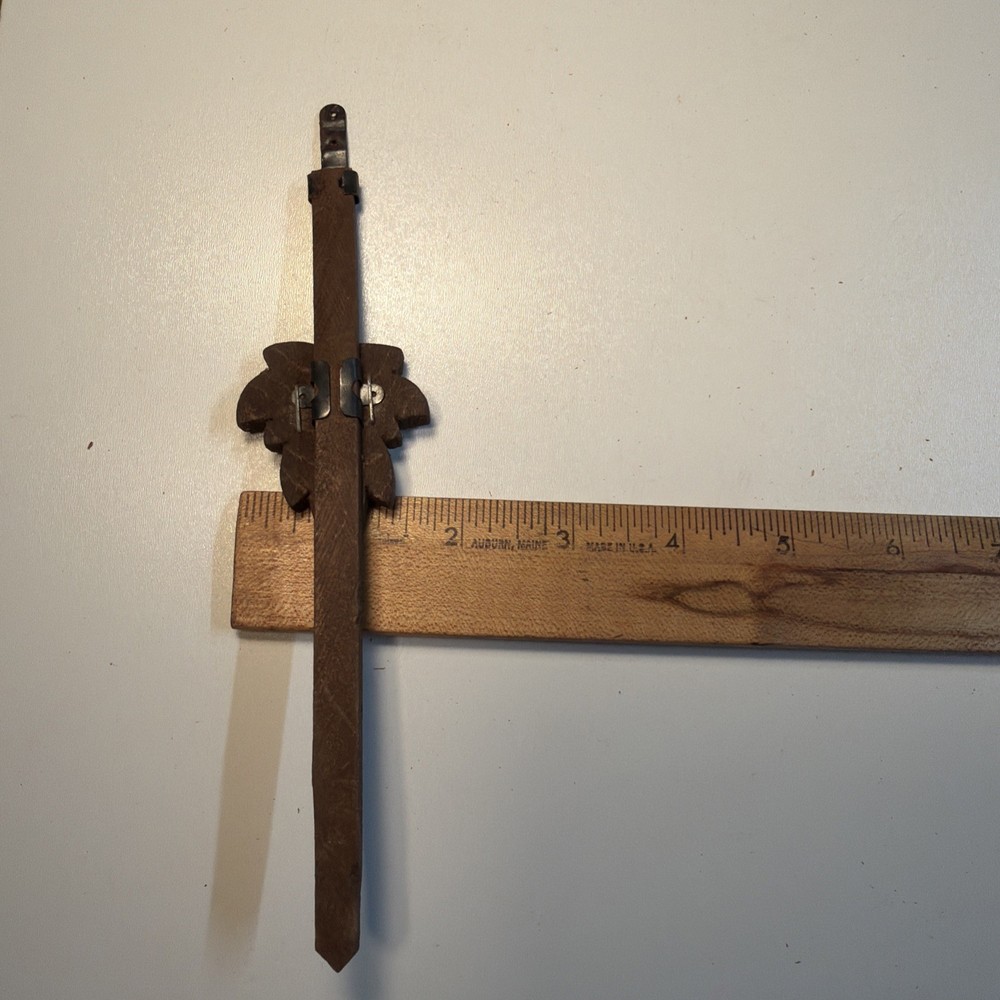 Vintage Germany Cuckoo Clock part Maple Leaf Wood Pendulum