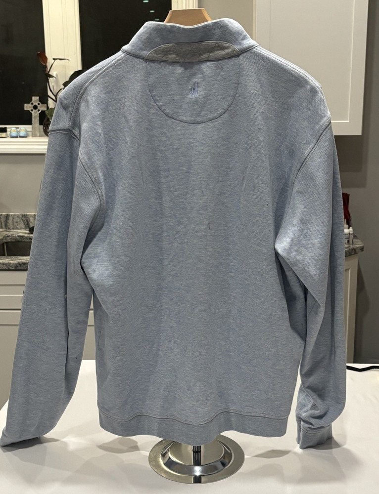 Johnnie O Sully 1/4 Zip Pullover Mens Size Small Light Blue Gray