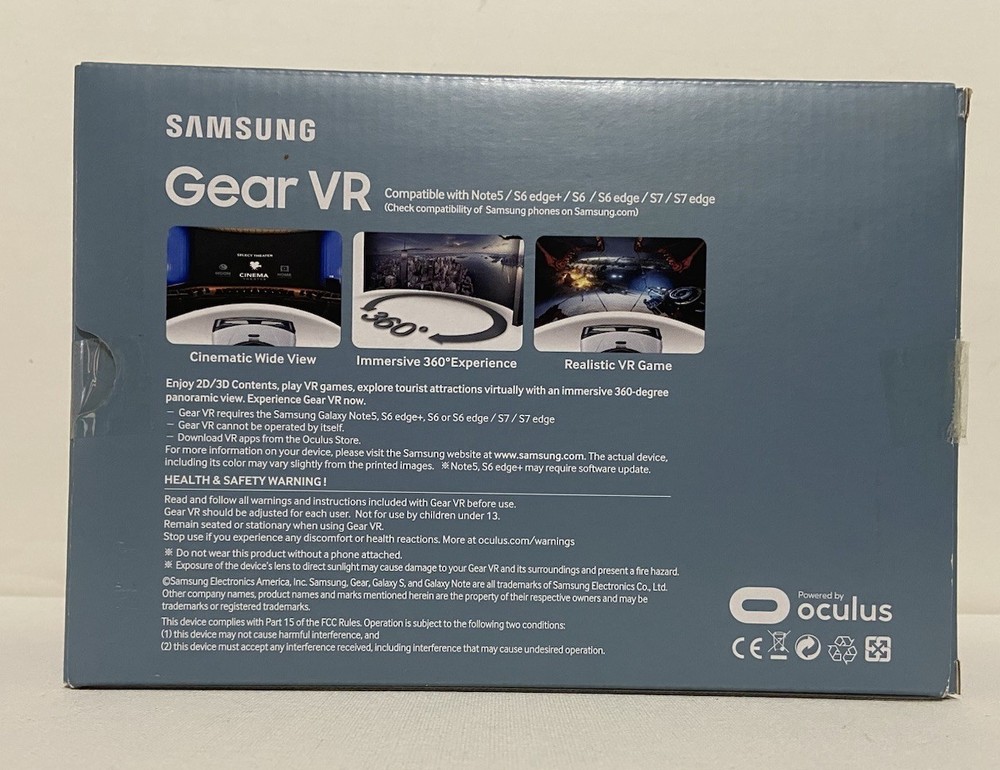 Samsung Gear VR Oculus With Manual See Specifics For Compatibility Note 5 S6 S7