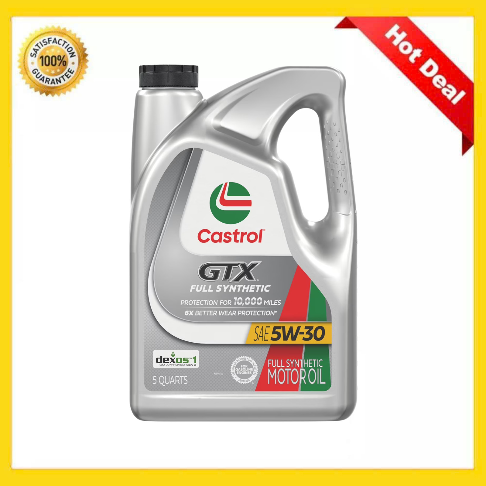 Castrol 5W-30 GTX Full Synthetic Engine Motor Oil 5 Quart Sludge Defense - New