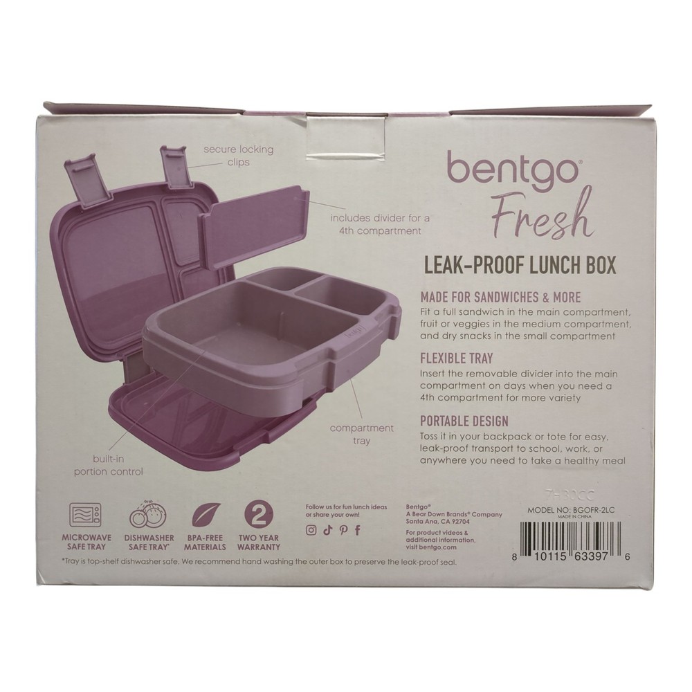 Bentgo Fresh Leak-Proof Large Capacity Lunch Box, Lilac