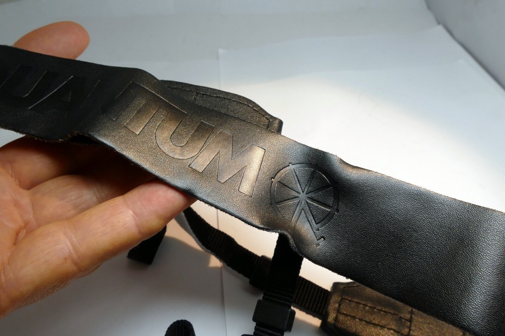 QUANTUM Camera Neck Shoulder Strap 4cm WIDE Black Leather