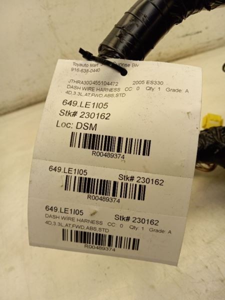 05 LEXUS ES330 DASH WIRE HARNESS 3.3L