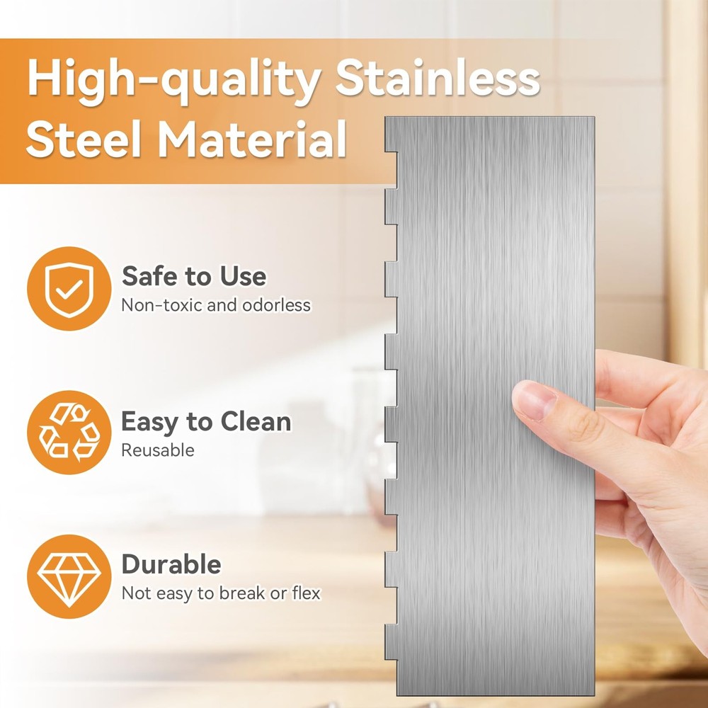 Stainless Steal Cake Scraper, 2 Pcs 8.6 inch Double Sided Patterned Edge Stri...