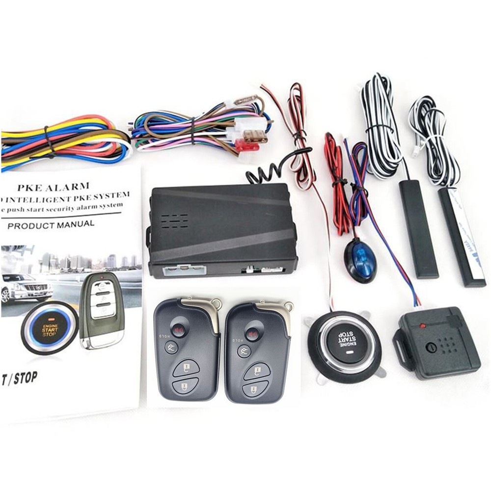 Keyless Entry Car Ignition Switch Engine Start Push Button Starter Remote Kit