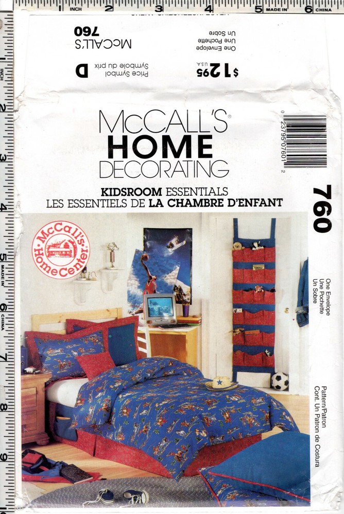 "Kidsroom Essentials" ©2000 McCall's Home Decorating Sewing Craft Pattern # 760