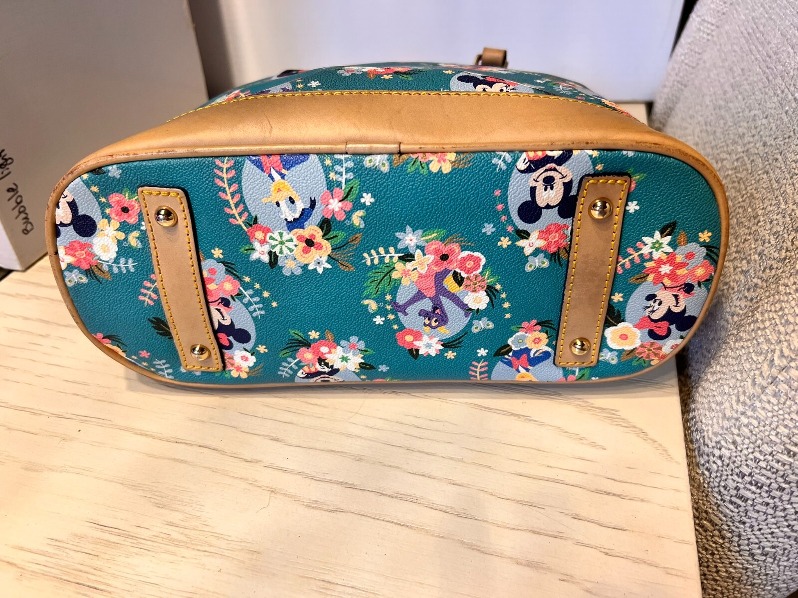 Disney Dooney & Bourke 2014 Flower & Garden Figment Satchel Purse Bag Green EUC