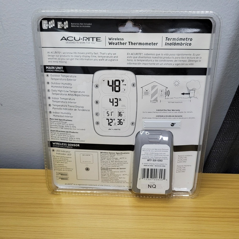 Acurite Wireless Weather Thermometer 2007 Sealed