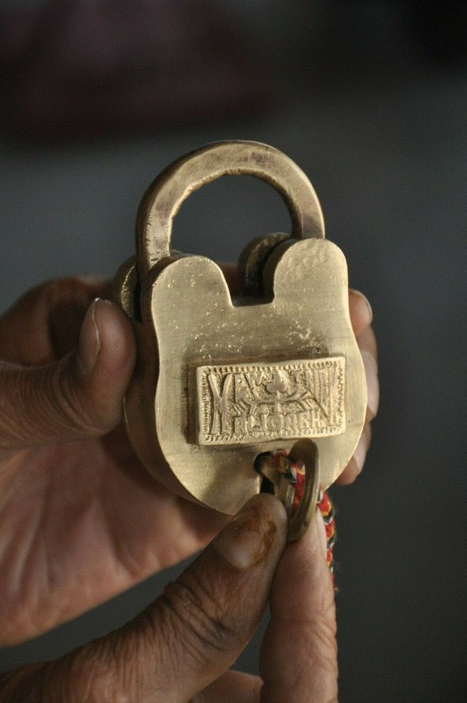 Vintage Brass Handcrafted Fine Quality Engraved Solid Padlock