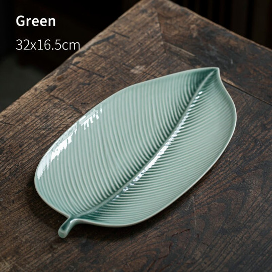 Ceramic Tea Trays Leaf Pottery Tea Table