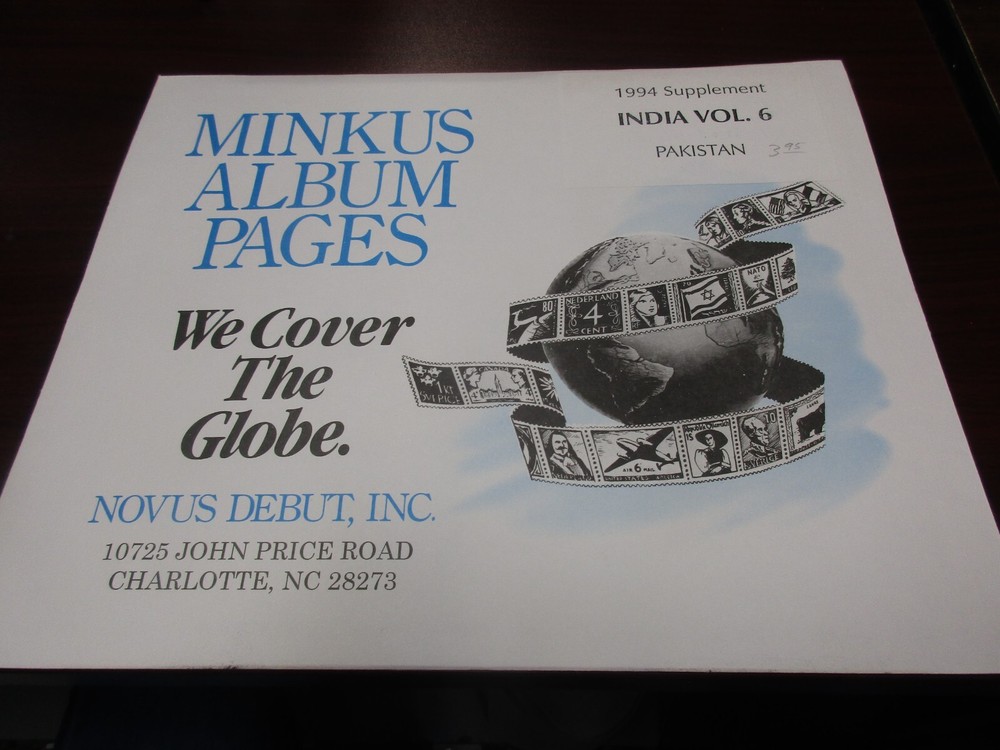 "MINKUS" ALBUM PAGES  1994  SUPPLEMENT INDIA   W/FREE SHP.