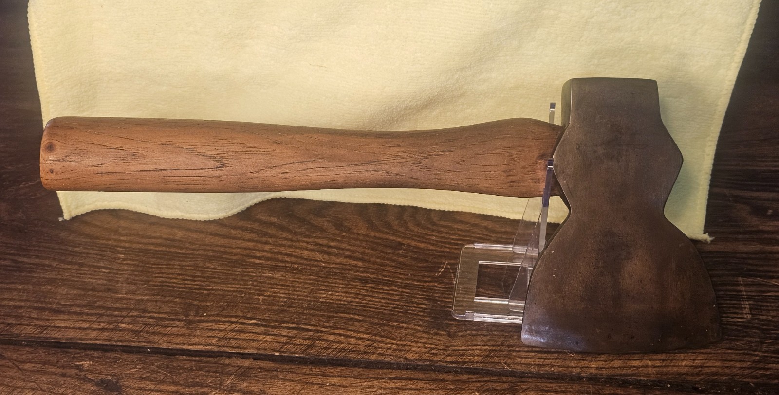 Antique embossed PEXTO broad carpenter hatchet axe