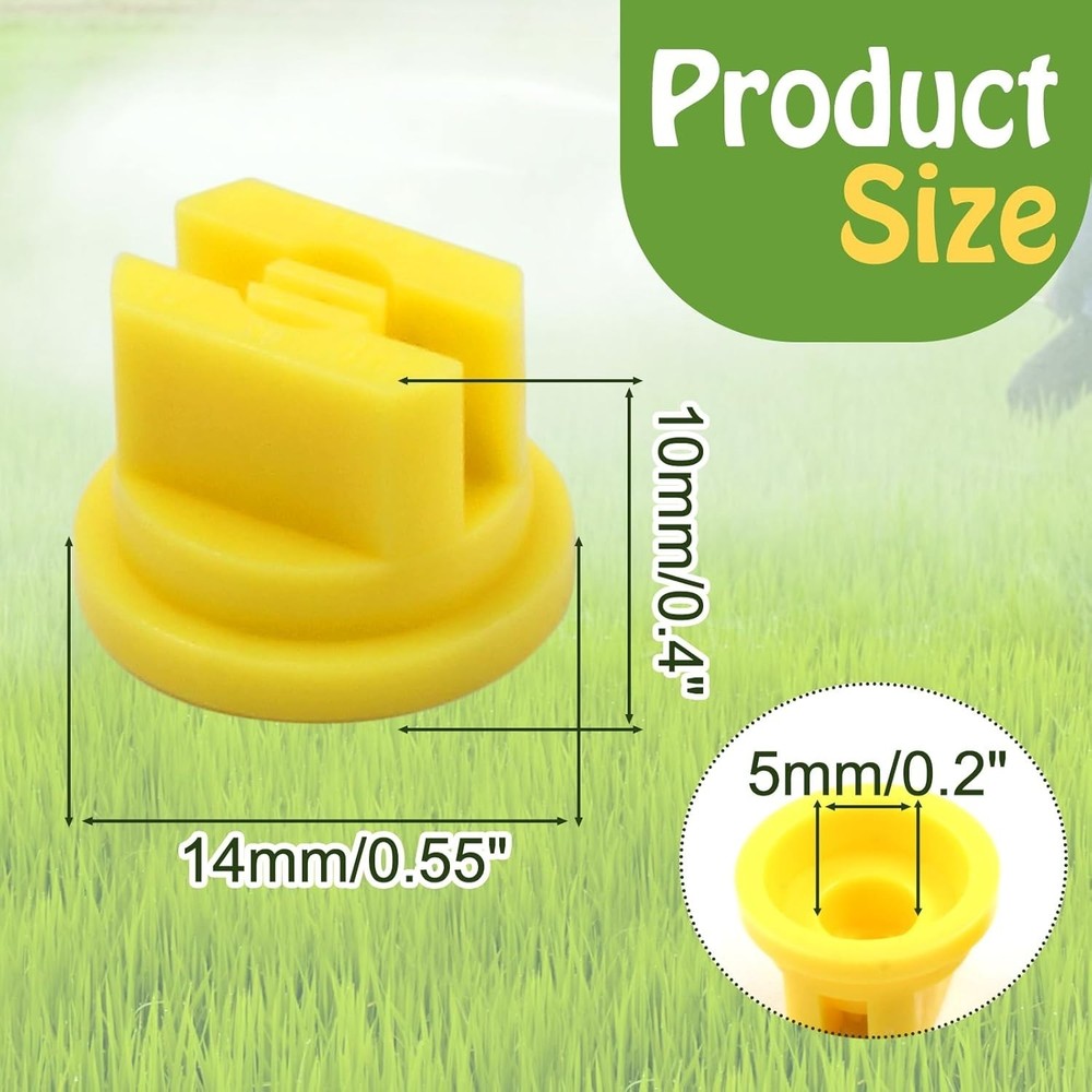 6Pcs Flat Fan Spray Nozzles - 110° Plastic Atomizing Tips for Precision Spraying