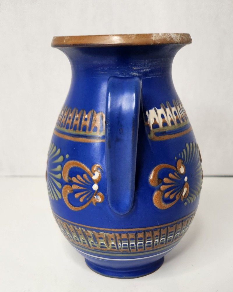 Blue Tellingsted Folklore Pitcher/Vase From Germany