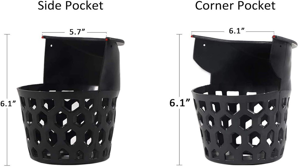 Set of 6 Billiard Pool Table Pockets Durable Plastic Web Replacement Pockets