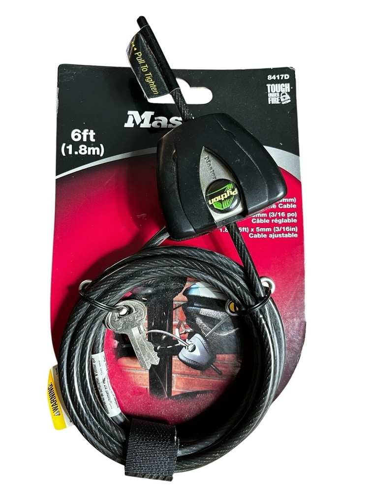 Master Lock 8417D Python Adjustable Locking Cable 6 Ft
