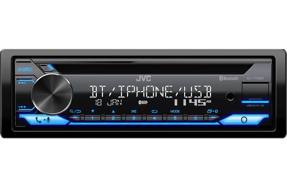 JVC KD-T720BT In-Dash Single DIN CD Receiver with Bluetooth