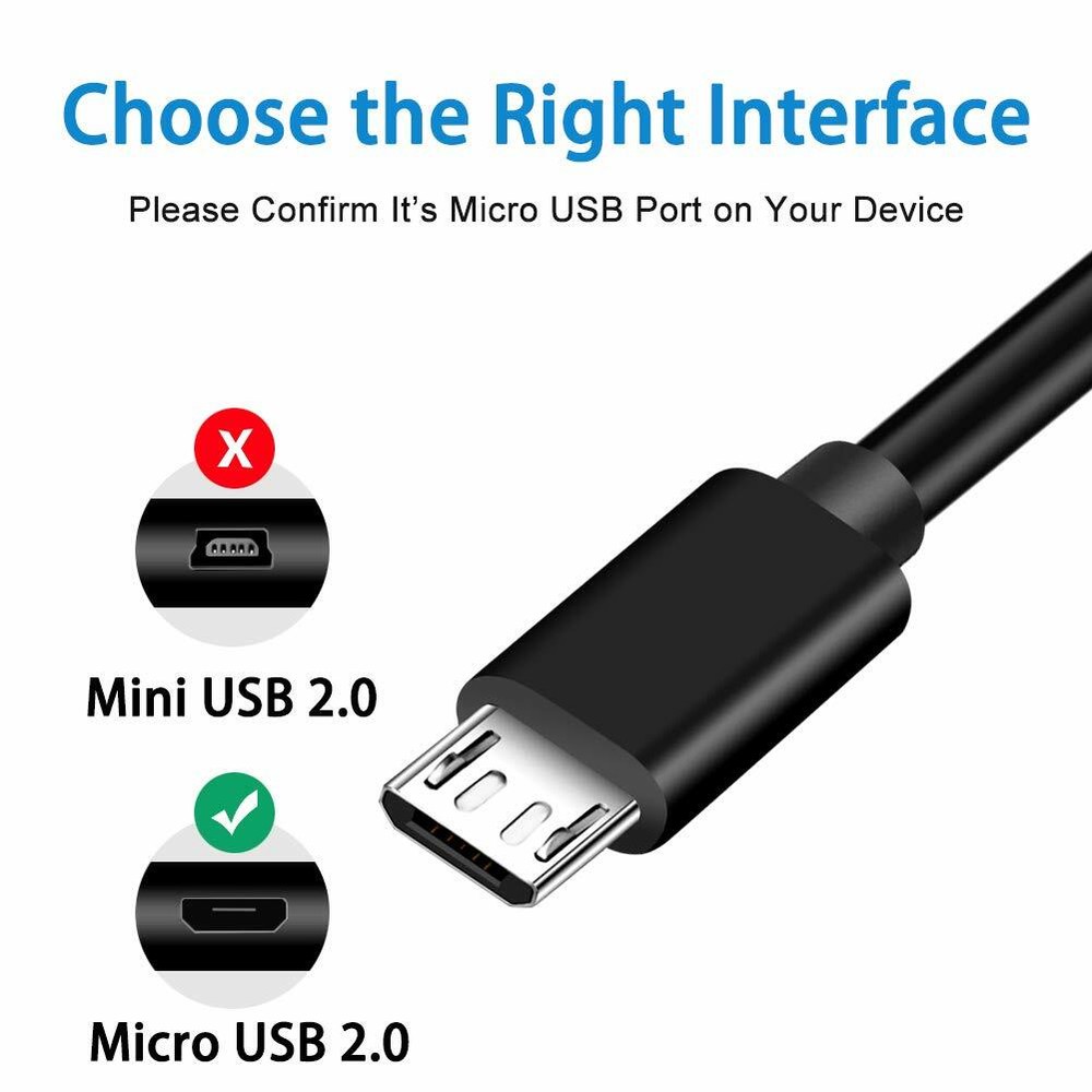 10ft MFi Certified Micro USB Charging Cable Android Samsung Fire Tablet Kindle