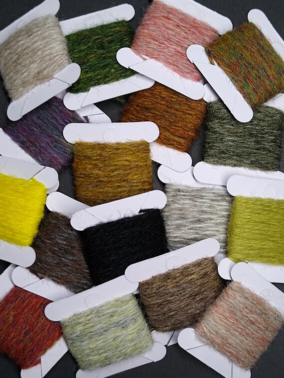 Jamieson's Wool Killer Bug Yarn - 3yds - Choose from 20 colors! - Fly Tying