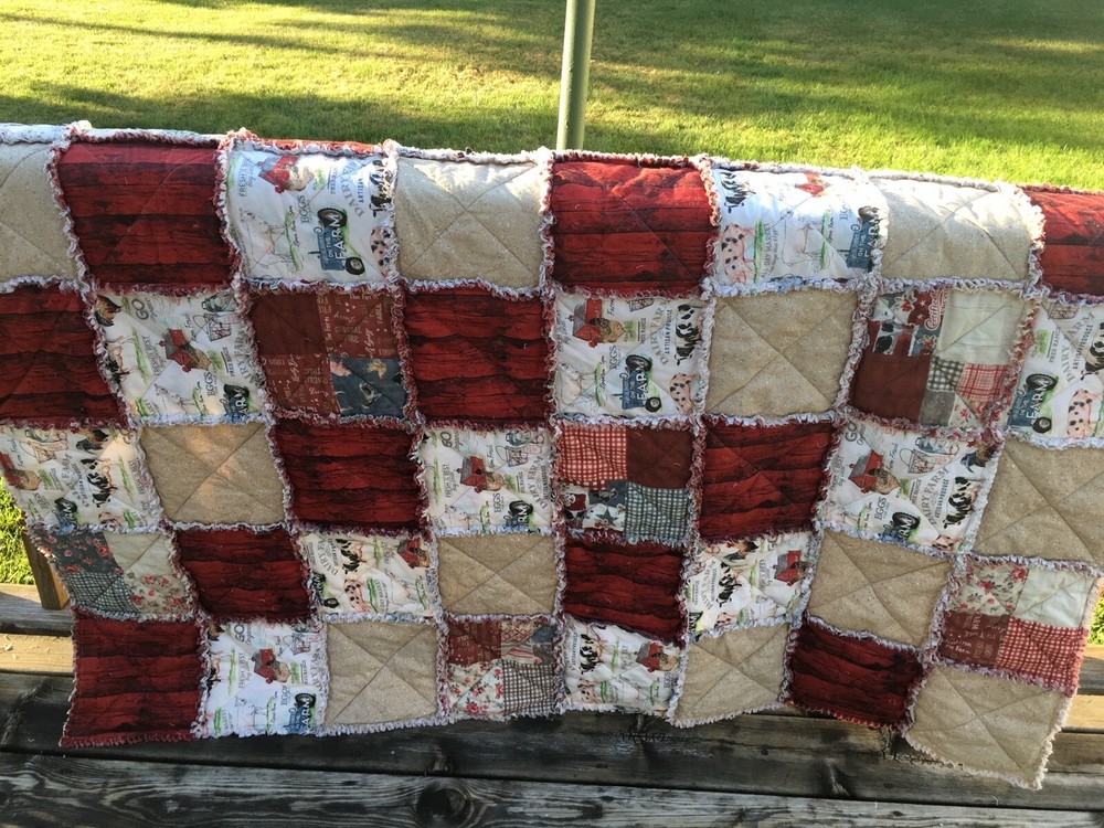 New Full Size Rag Quilt, Handmade Custom Made