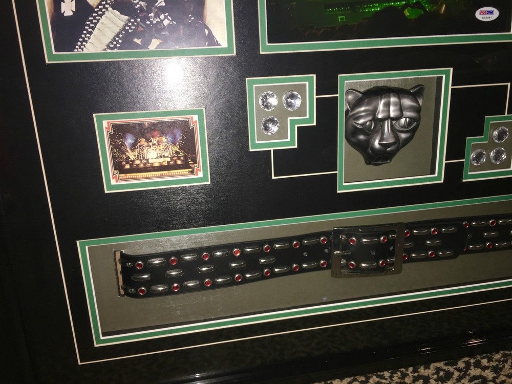 KISS Peter Criss signed photo display belt button card wedding invite PSA DNA