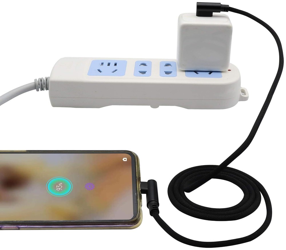 Double 90 Degree Right Angle Micro USB Charge Data Nylon Braided Cable 3/6/10FT