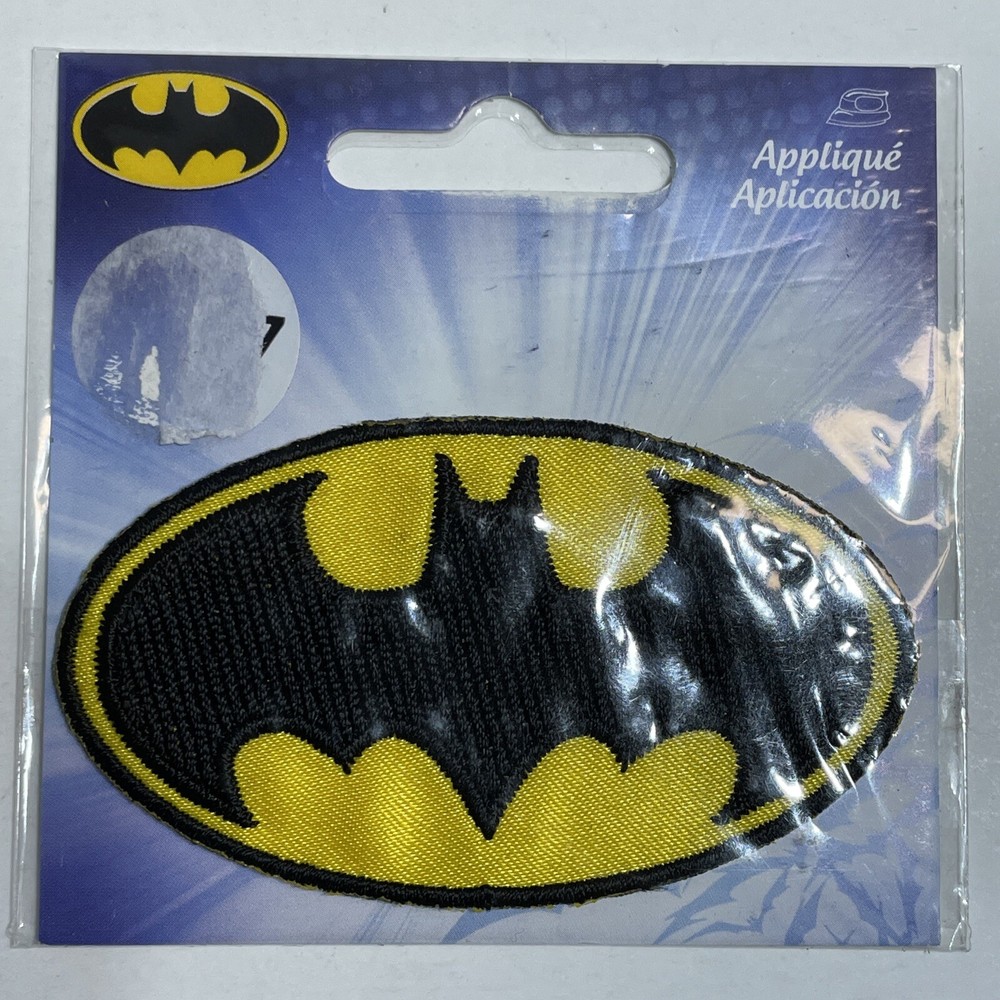 BATMAN Classic LOGO Bat Symbol  RARE Dark Knight Iron On Patch