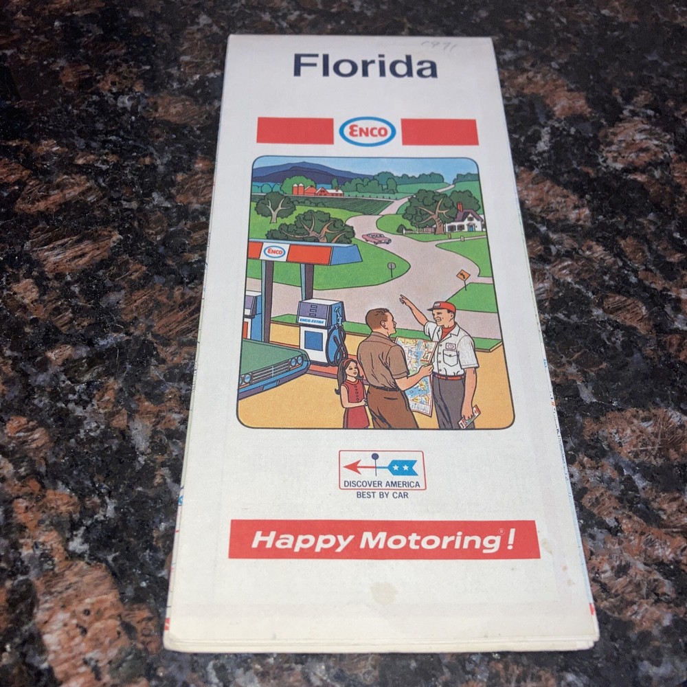 Vintage Map 1971 ENCO Florida