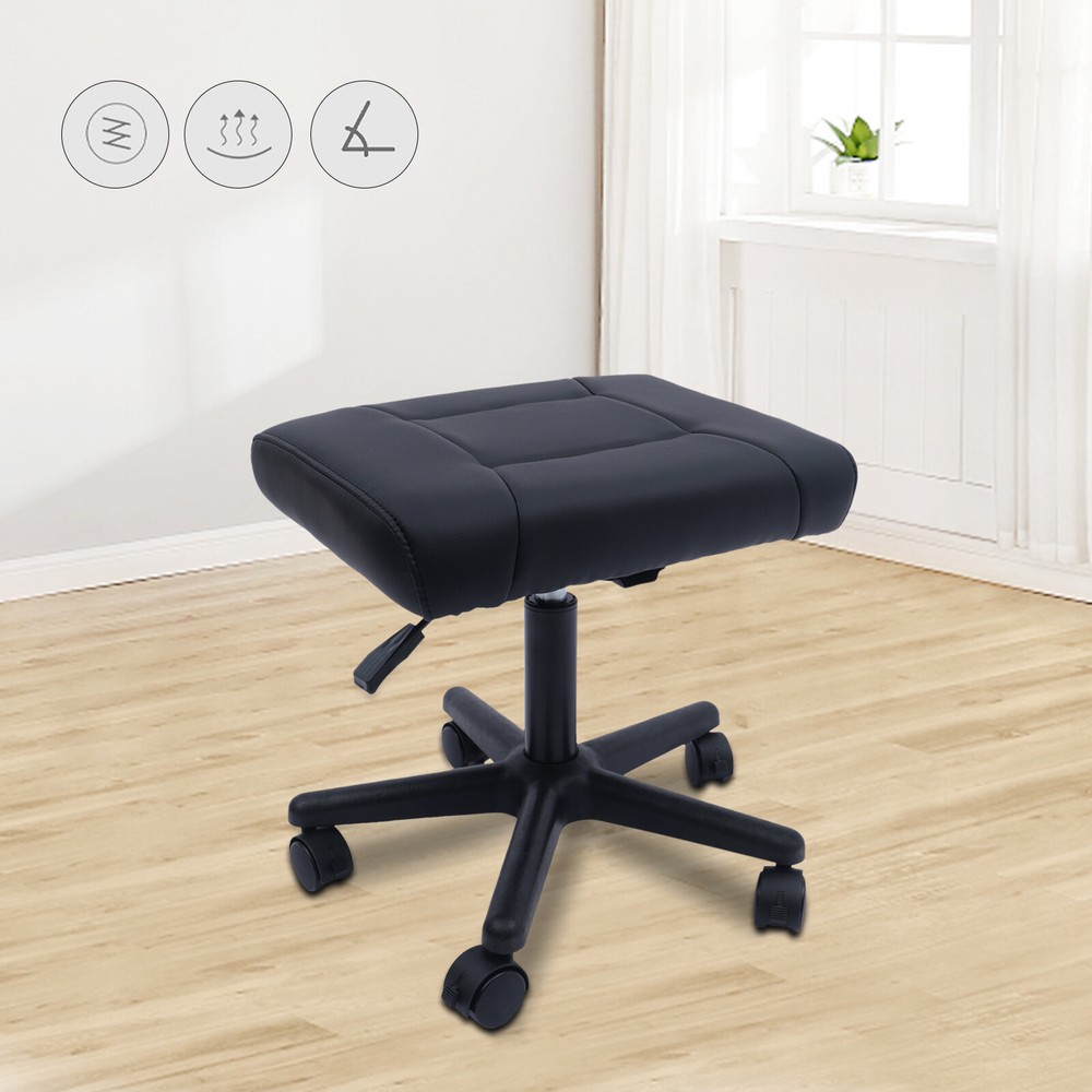 Office Foot Stool with Wheels, Height Adjustable Rolling Leg Rest Adjustable