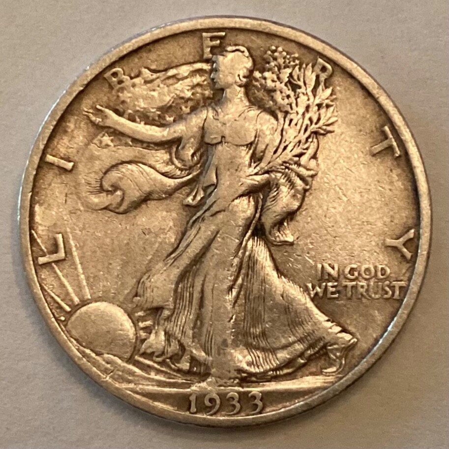 1933 S Walking Liberty Half Dollar cd -