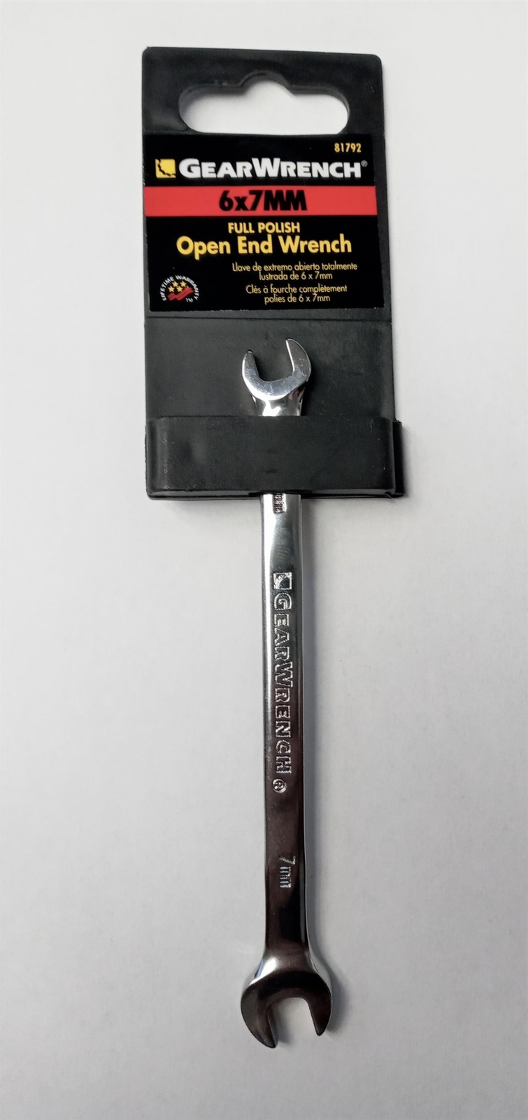 Gearwrench 81792 6mm x 7mm Full Polish Open End Wrench