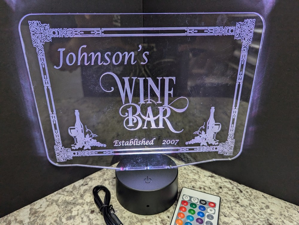 Wine Bar Custom made L.E.D. Large light display
