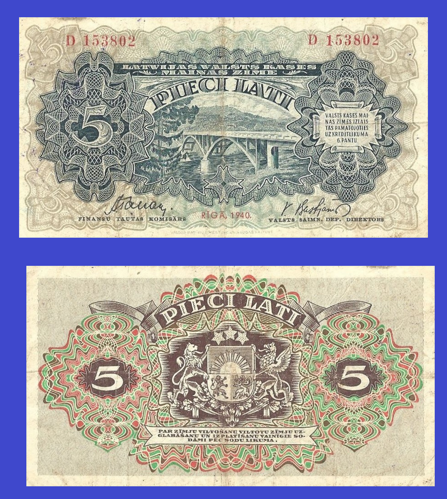 latvia 5 latu 1940 - Copy