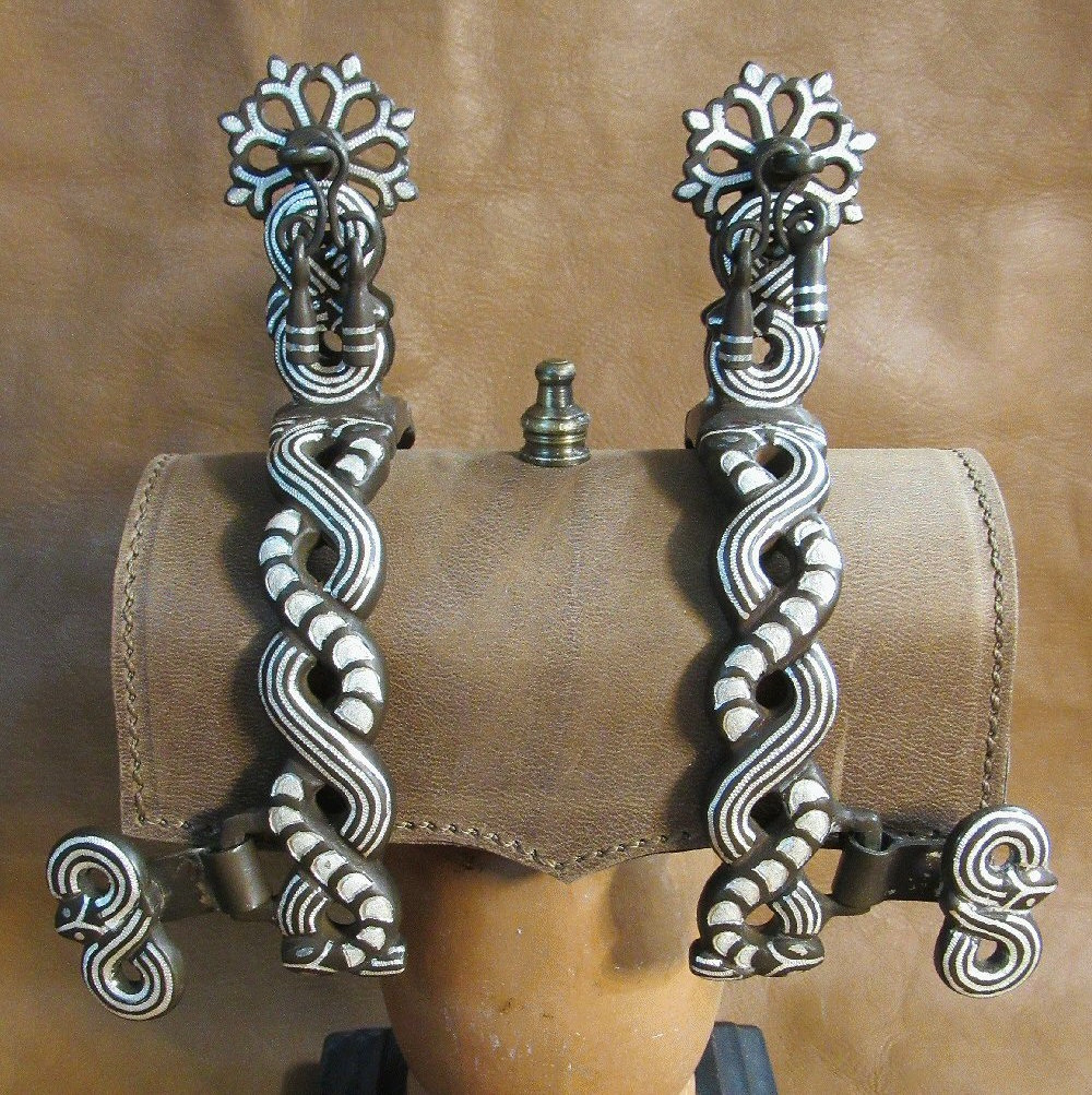 Double Viper  Silver Inlays Spurs  Brown Finish