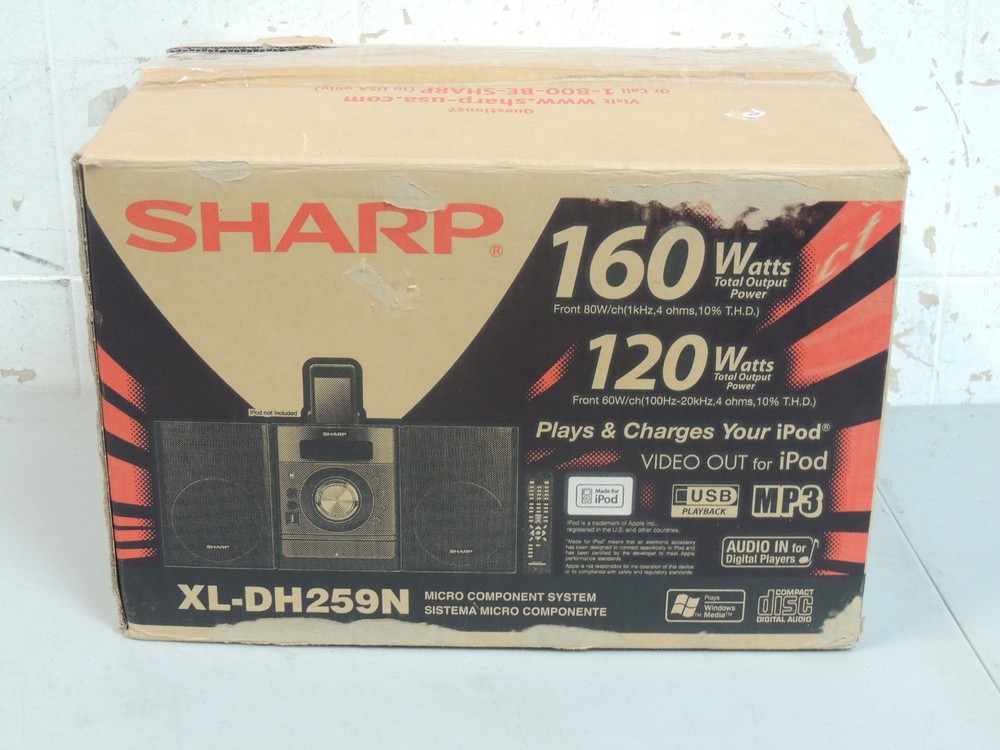 Sharp XL-DH259N Compact Micro Component Stereo System Remote USB CD Ipod
