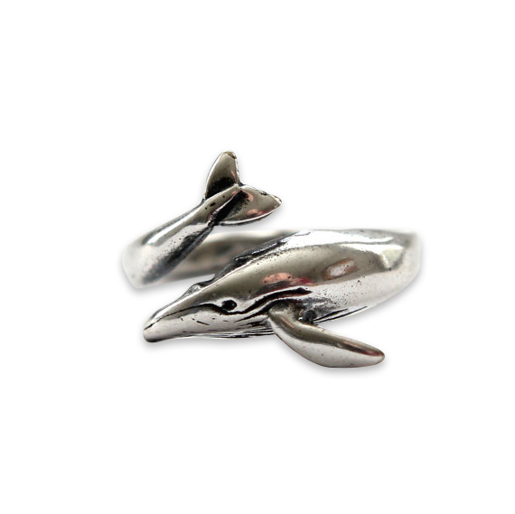 Humpback Whale Ring in Solid Sterling Silver 253